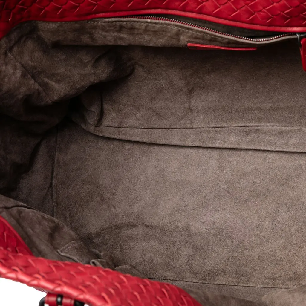 Bottega Veneta Large Nappa Intrecciato Cesta Tote Red Leather Very good - Model View