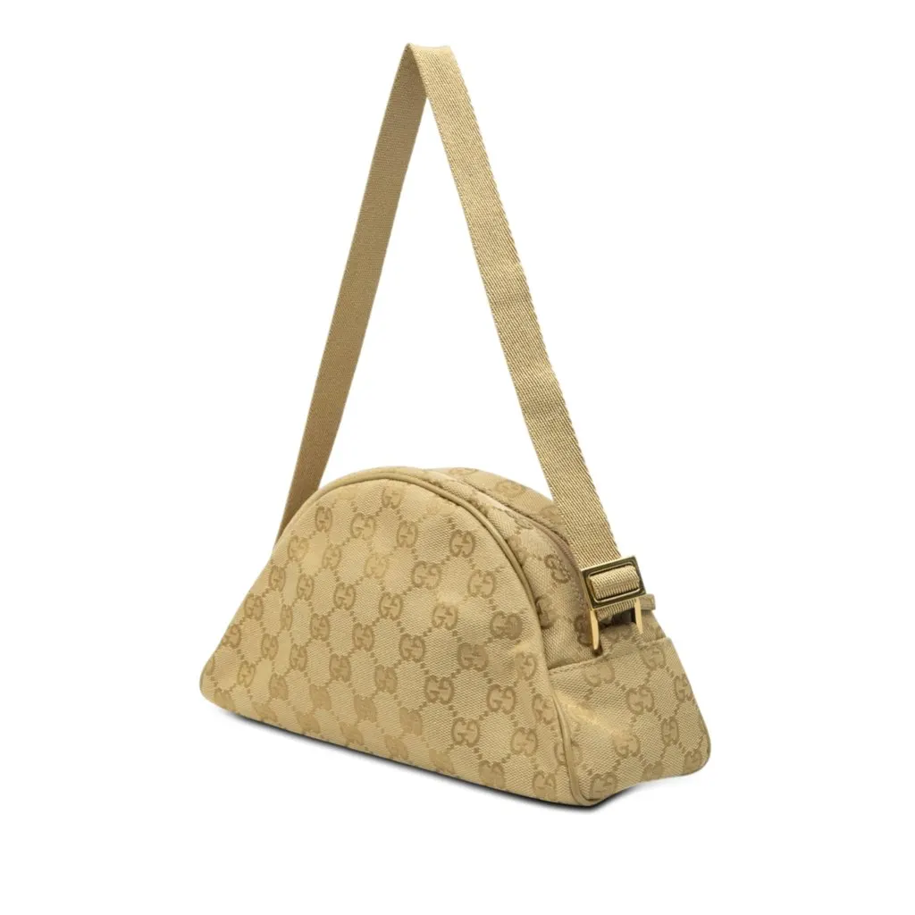 Gucci GG Canvas Shoulder Bag Beige Very good - Back View