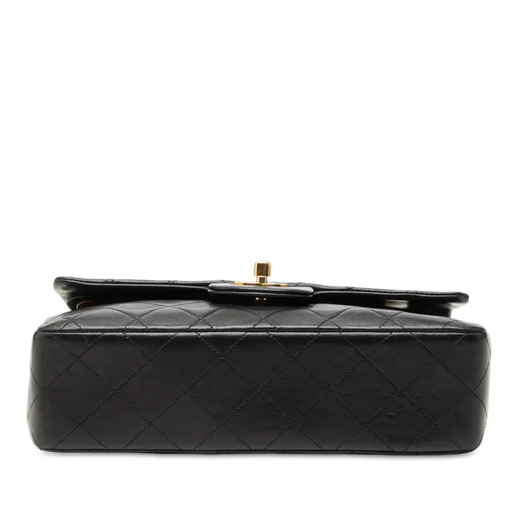 Chanel Small Classic Lambskin Double Flap Black Leather Good - Inside View