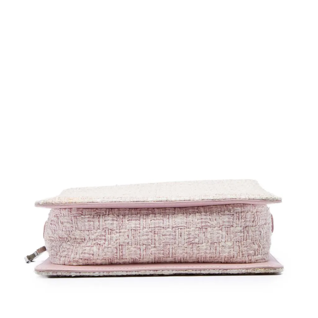 Chanel Square Tweed PVC Chain Fantasy Shoulder Bag Pink Very good - Inside View