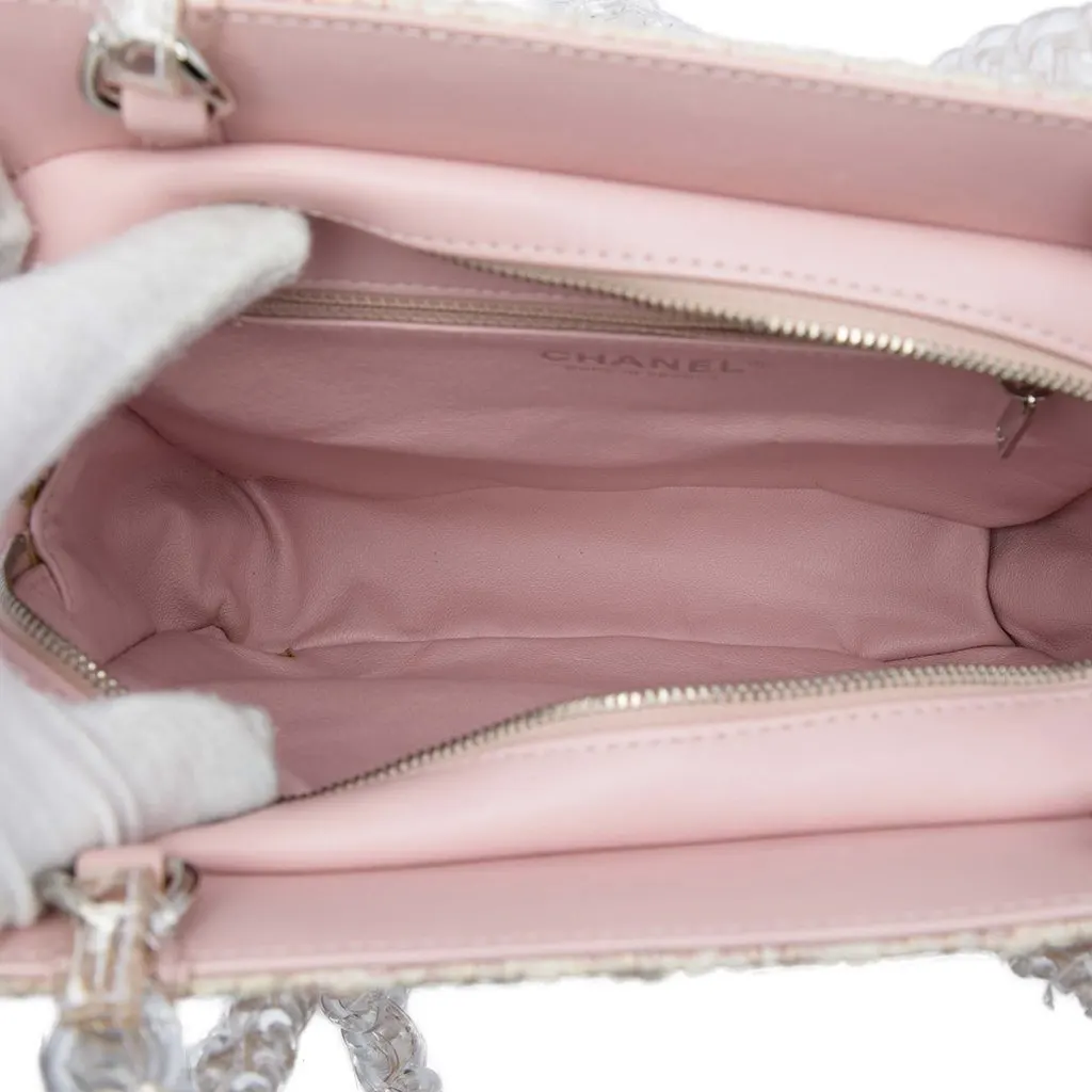 Chanel Square Tweed PVC Chain Fantasy Shoulder Bag Pink Very good - Model View