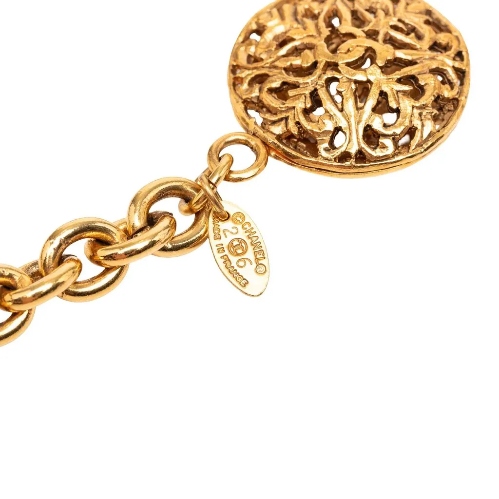 Chanel Gold Plated Equestrian Medallion Chain Belt Gold Metal Very good - Inside View