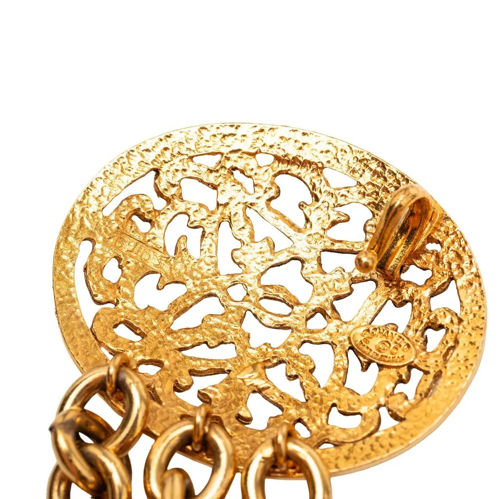 Chanel Gold Plated Equestrian Medallion Chain Belt Gold Metal Very good - Box View