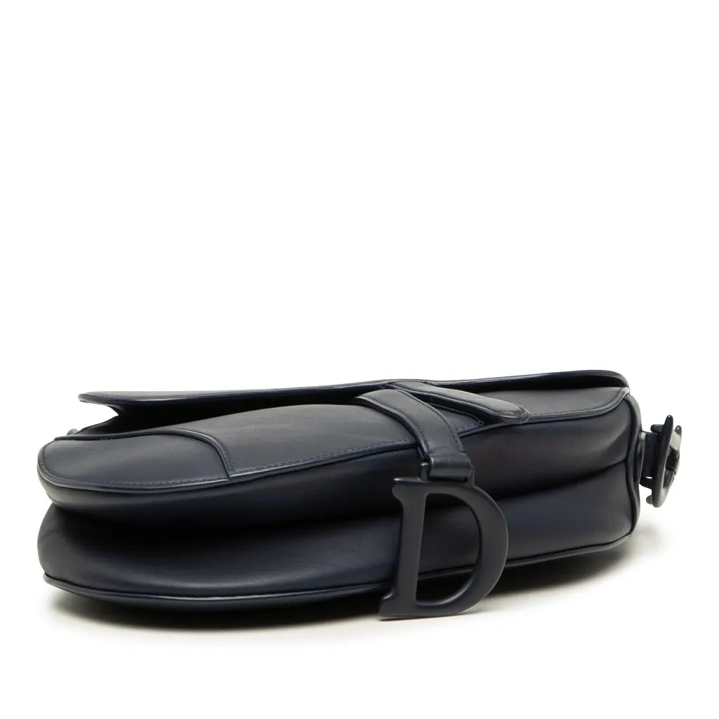 Dior Ultra Matte Calfskin Saddle Bag Blue Leather Very good - Inside View