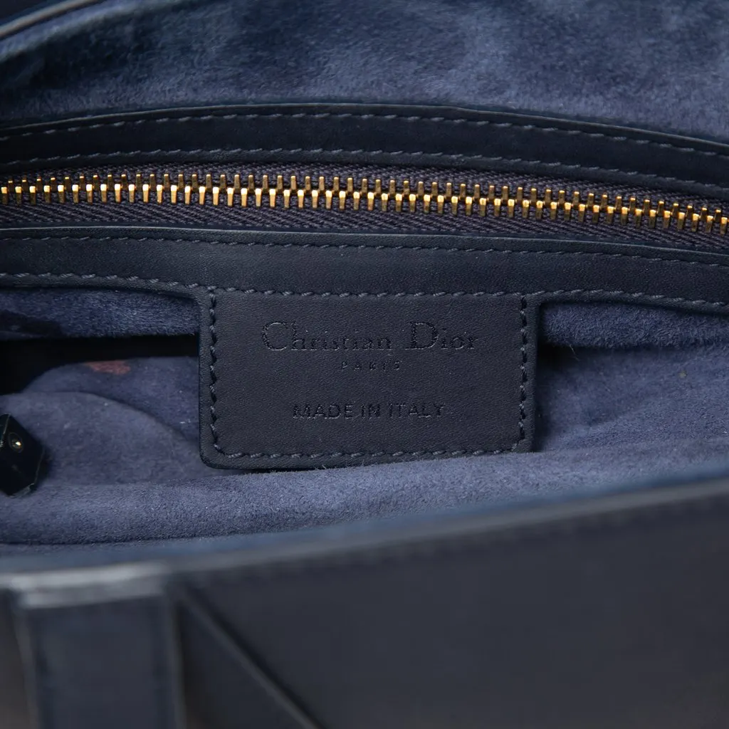 Dior Ultra Matte Calfskin Saddle Bag Blue Leather Very good - Box View