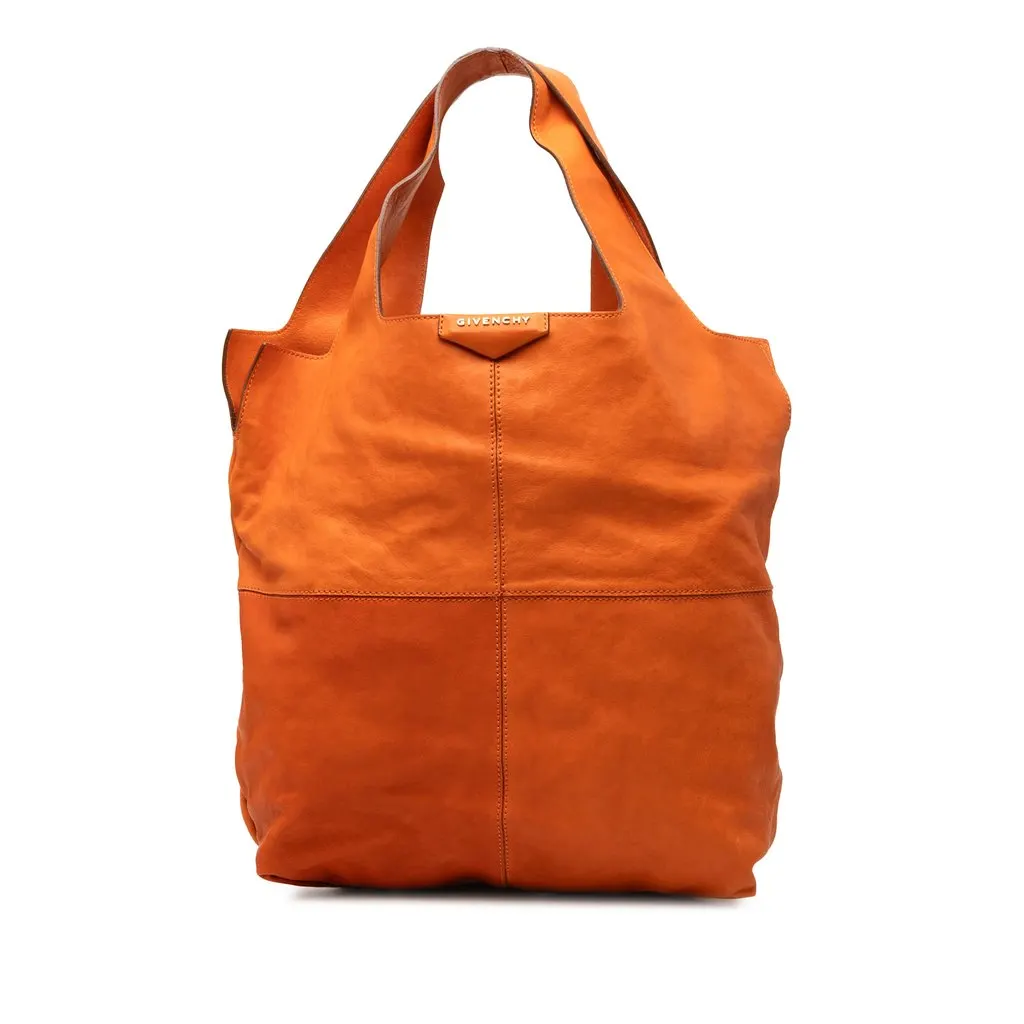 Givenchy Leather George V Tote Orange Leather Very good - Front View