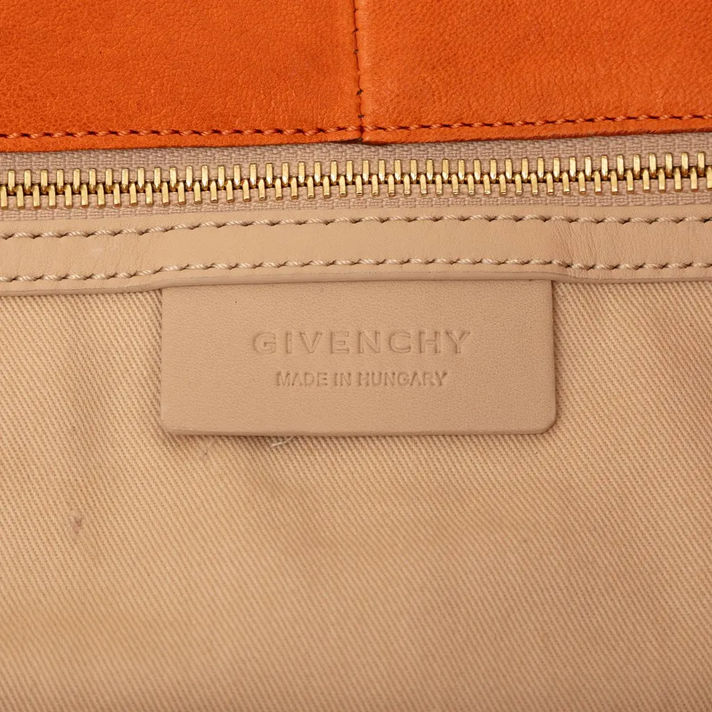 Givenchy Leather George V Tote Orange Leather Very good - Box View
