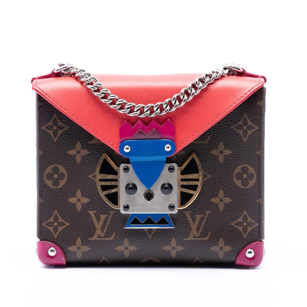 Louis Vuitton Monogram Tribal Mask Pochette PM Brown Very good - Front View