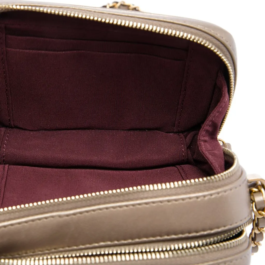 Chanel Mini Quilted Lambskin Coco Boy Camera Bag Gold Leather Very good - Box View