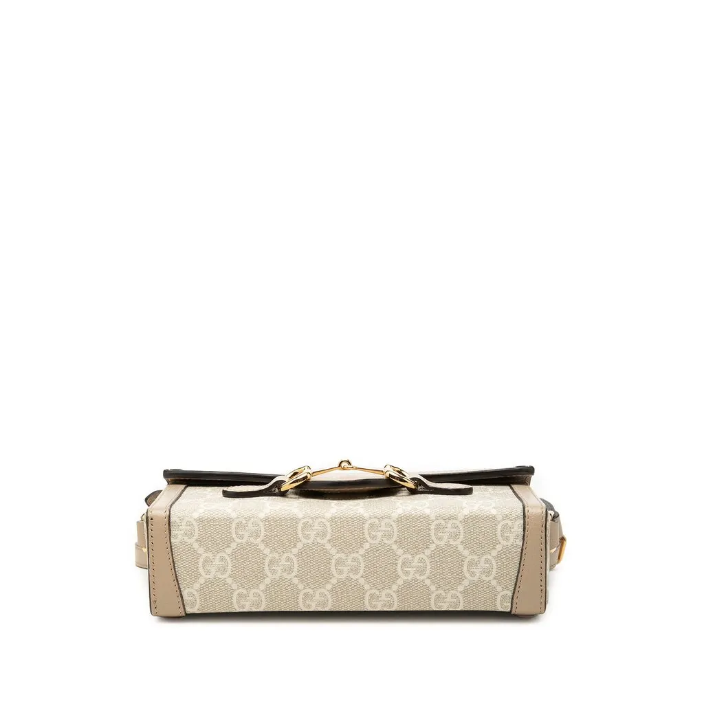 Gucci Mini GG Supreme Horsebit 1955 Crossbody Beige Canvas Very good - Inside View