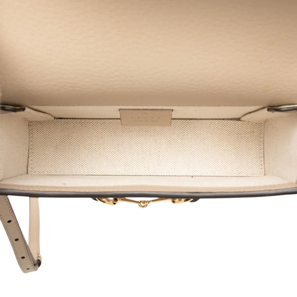 Gucci Mini GG Supreme Horsebit 1955 Crossbody Beige Canvas Very good - Model View