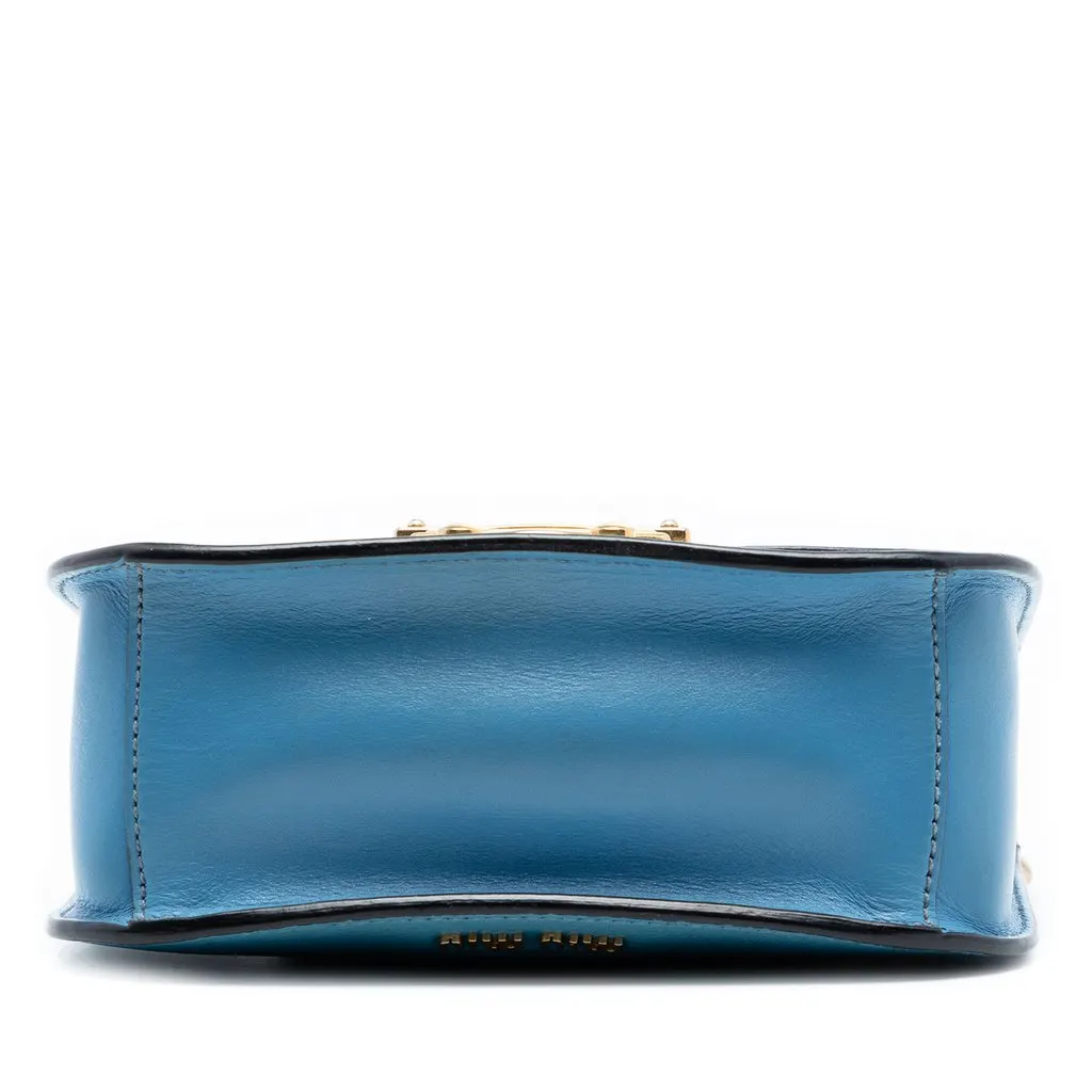 Miu Miu Goatskin Madras Crossbody Blue Leather Very good - Inside View
