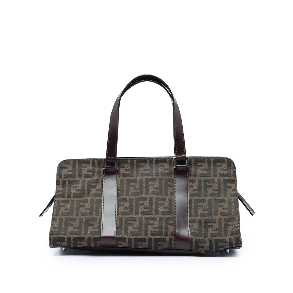 Fendi Zucca Canvas Handbag Brown Very good - Front View