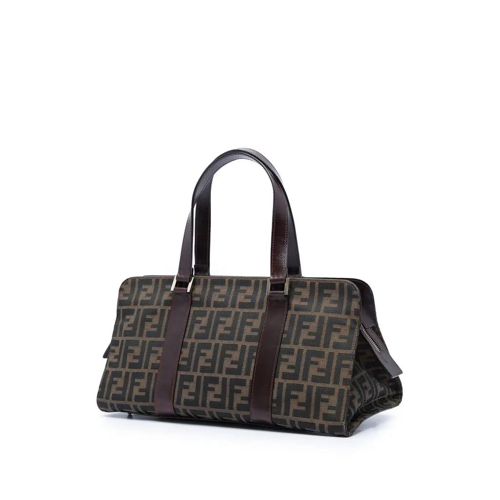 Fendi Zucca Canvas Handbag Brown Very good - Back View