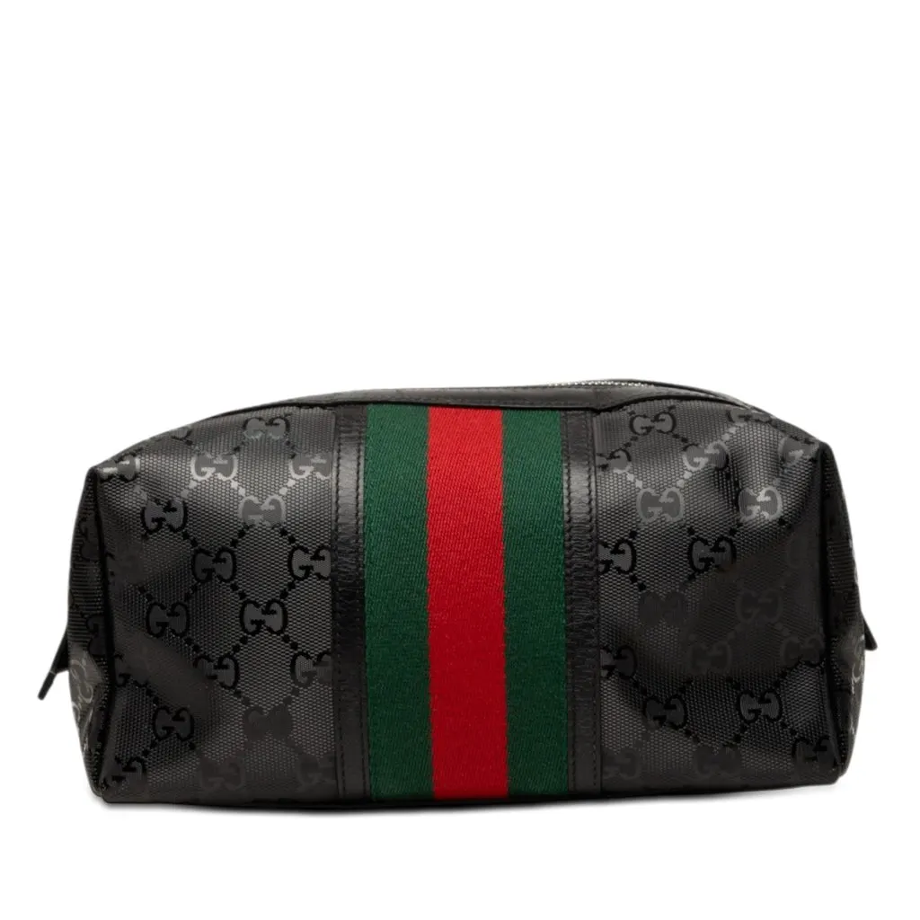Gucci GG Imprime Web Cosmetic Case Black Very good - Front View