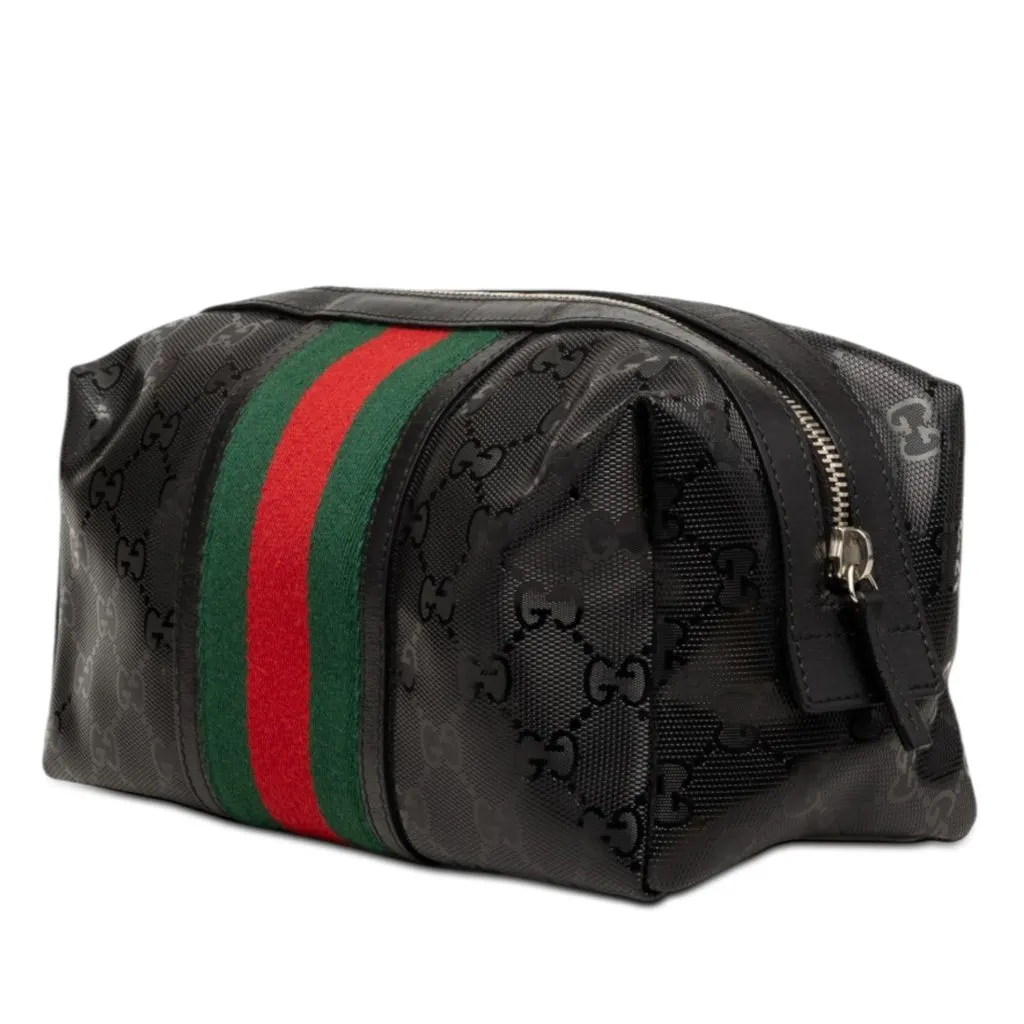 Gucci GG Imprime Web Cosmetic Case Black Very good - Back View