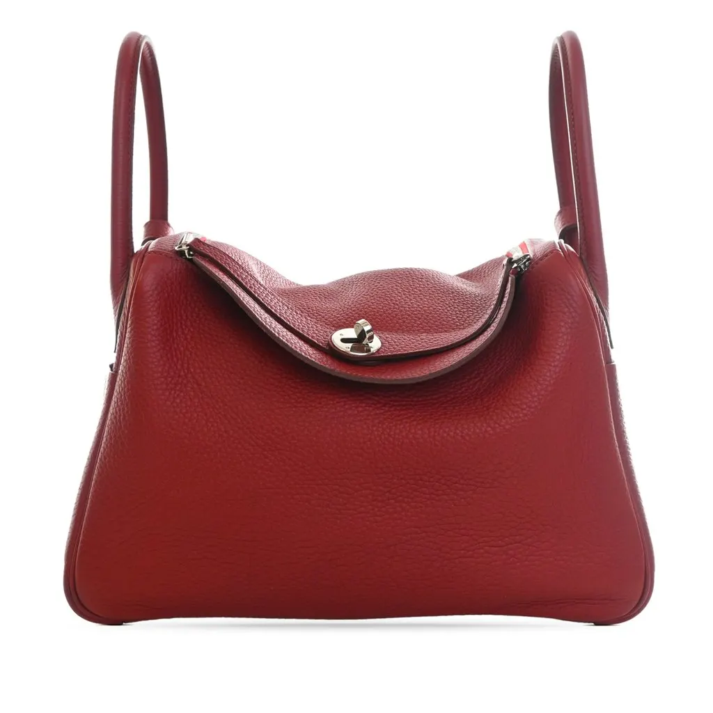 Hermès Clemence Lindy 30 Red Leather Good - Front View