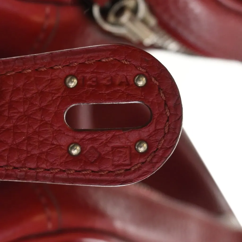 Hermès Clemence Lindy 30 Red Leather Good - Model View