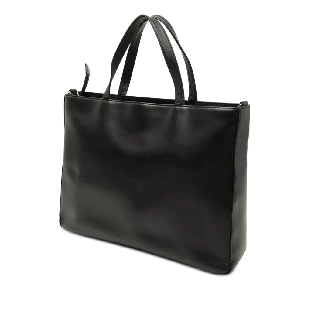 Burberry Nova Check Canvas Trimmed Leather Satchel Black Leather Very good - Back View