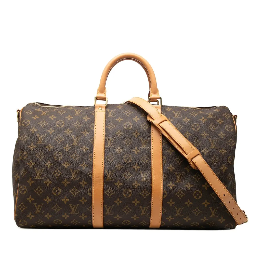 Louis Vuitton Monogram Keepall Bandouliere 50 Brown Very good - Front View