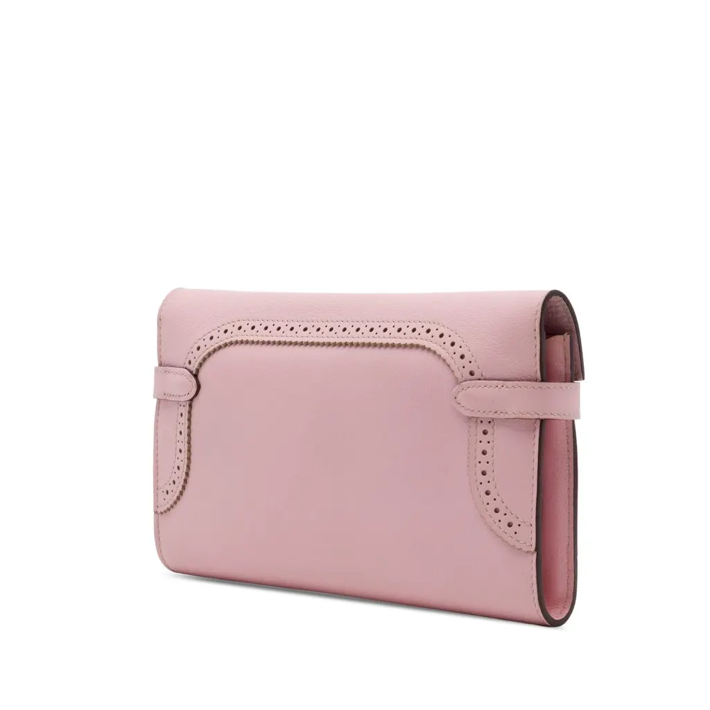 Hermès Swift Ghillies Kelly Longue Wallet Pink Leather Very good - Back View