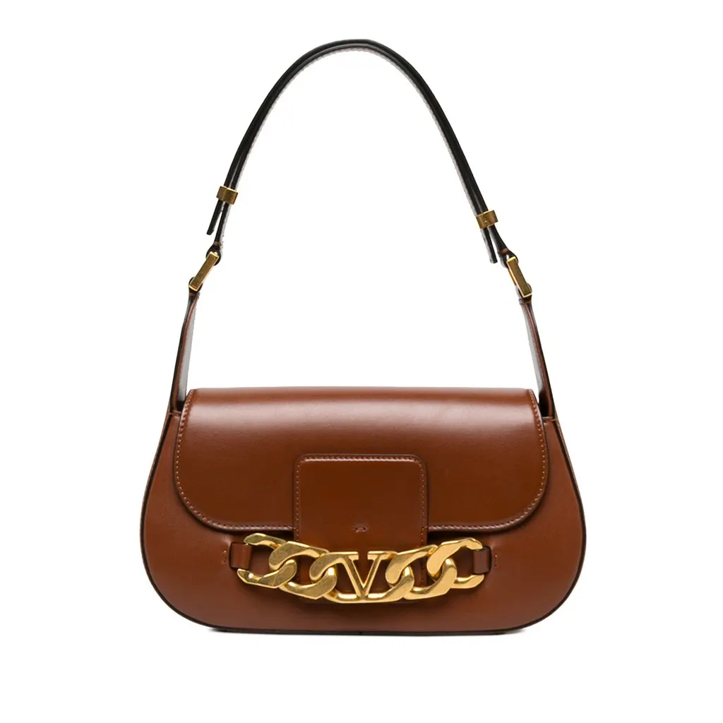 Valentino Medium Leather Vlogo Chain Shoulder Bag