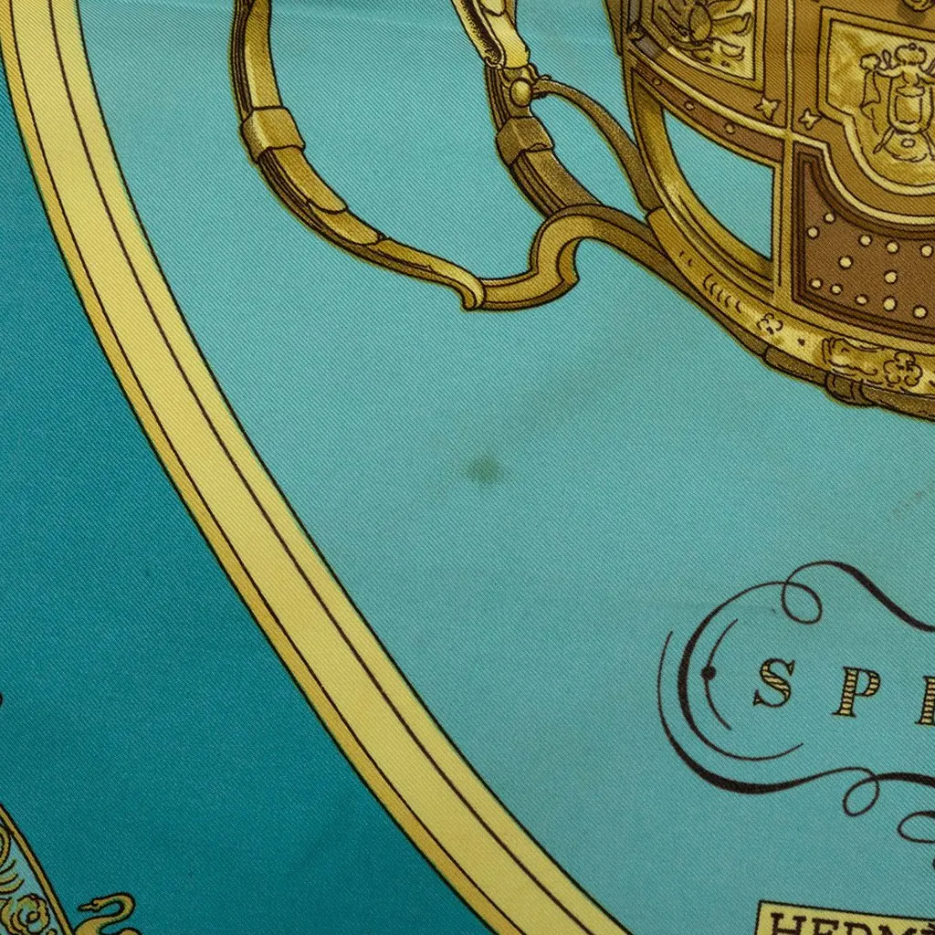 Hermès Springs Silk Scarf 90 Blue Very good - Box View