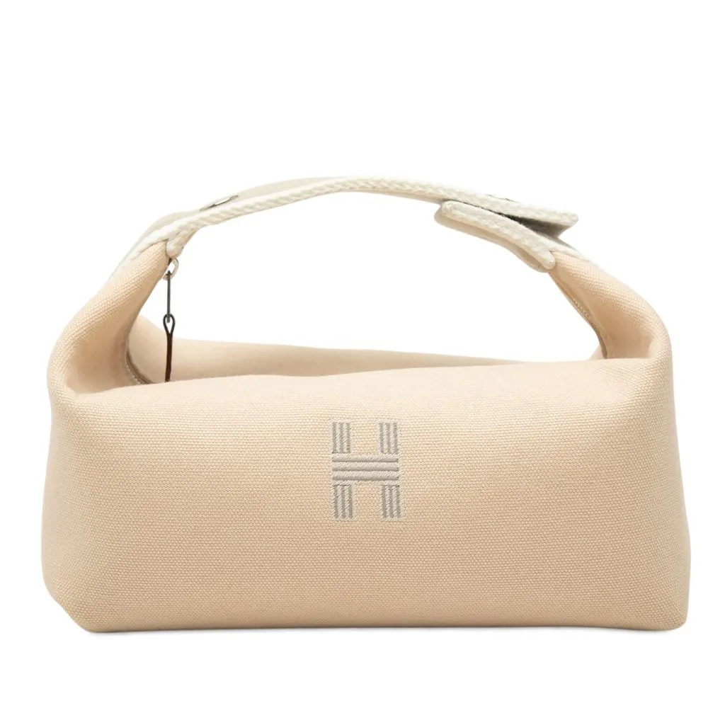 Hermès Small Toile Bride A Brac Case Beige Very good - Front View