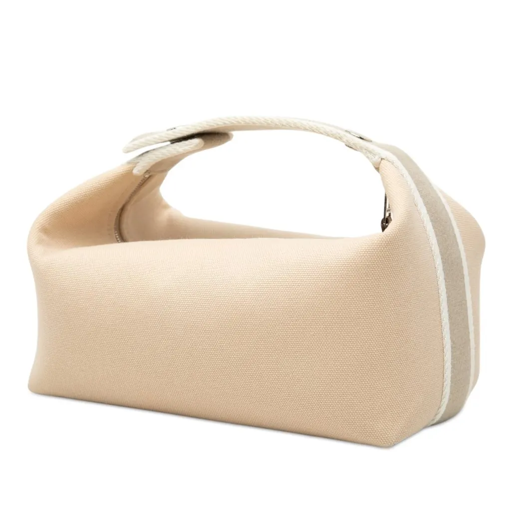 Hermès Small Toile Bride A Brac Case Beige Very good - Back View