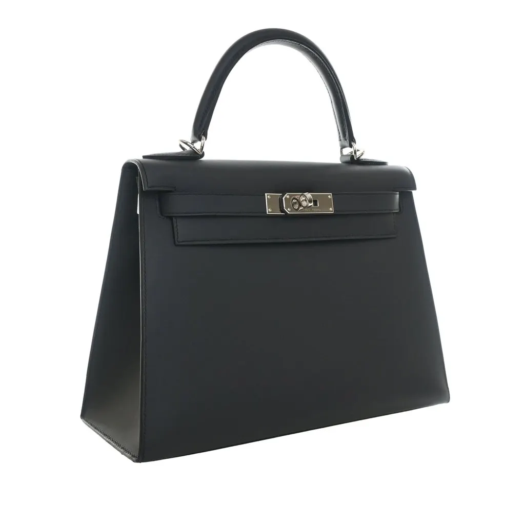 Hermès Sombrero Kelly II Sellier 28 Blue Leather Very good - Back View
