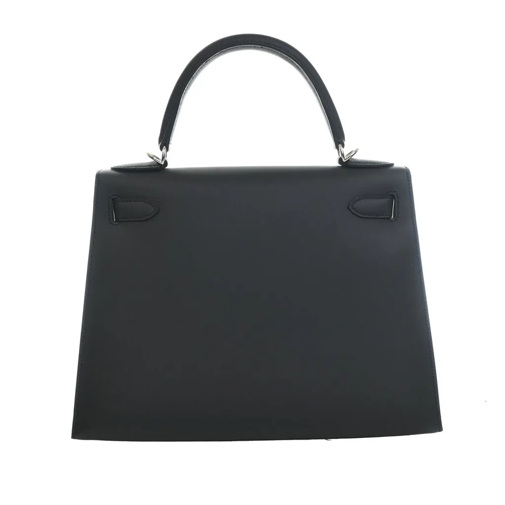Hermès Sombrero Kelly II Sellier 28 Blue Leather Very good - Model View