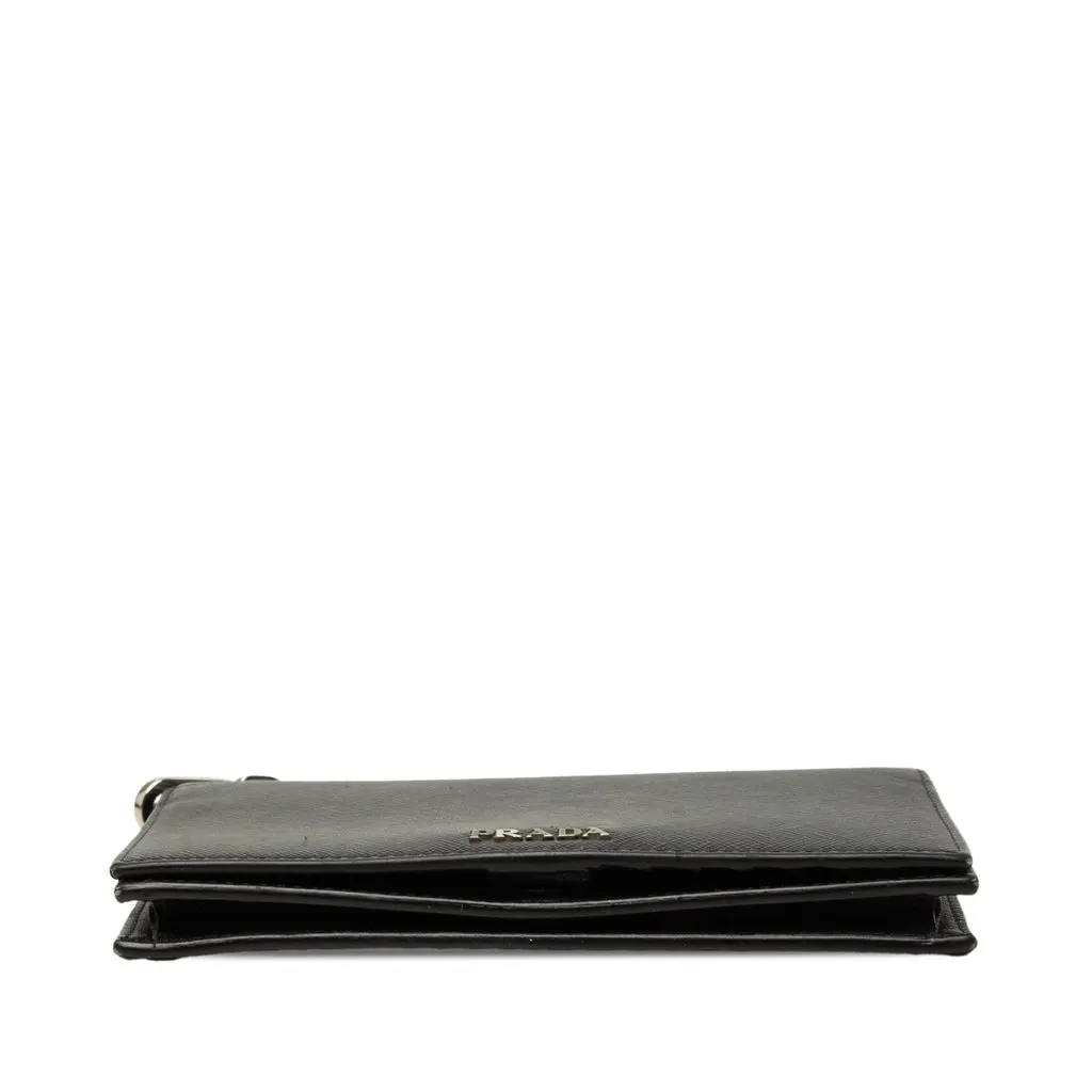 Prada Saffiano Wristlet Long Wallet Black Leather Very good - Inside View