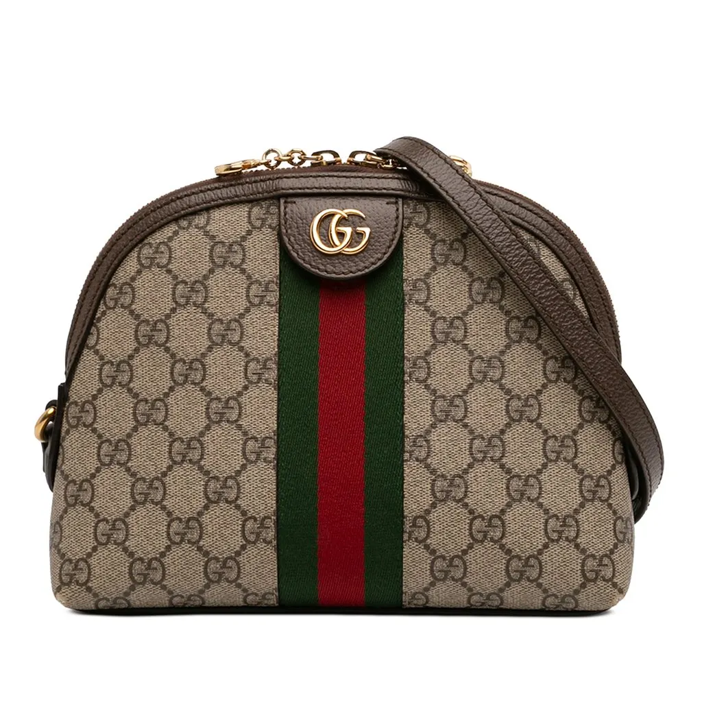 Gucci Small GG Supreme Web Ophidia Dome Crossbody Beige Canvas Very good - Front View