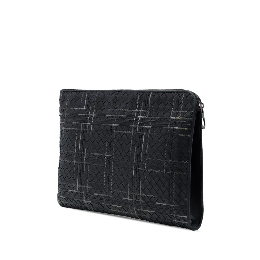 Bottega Veneta Nappa Intrecciato Metropolis Document Case Black Leather Very good - Back View