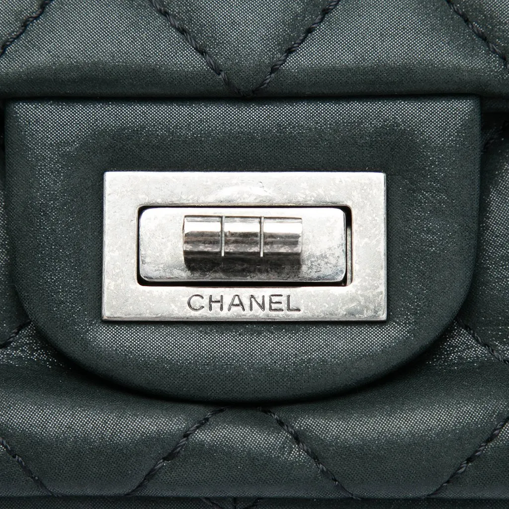 Chanel Quilted Iridescent Lambskin Reissue 2.55 Bijoux Chain Double Flap 227 Black Leather Very good - Box View