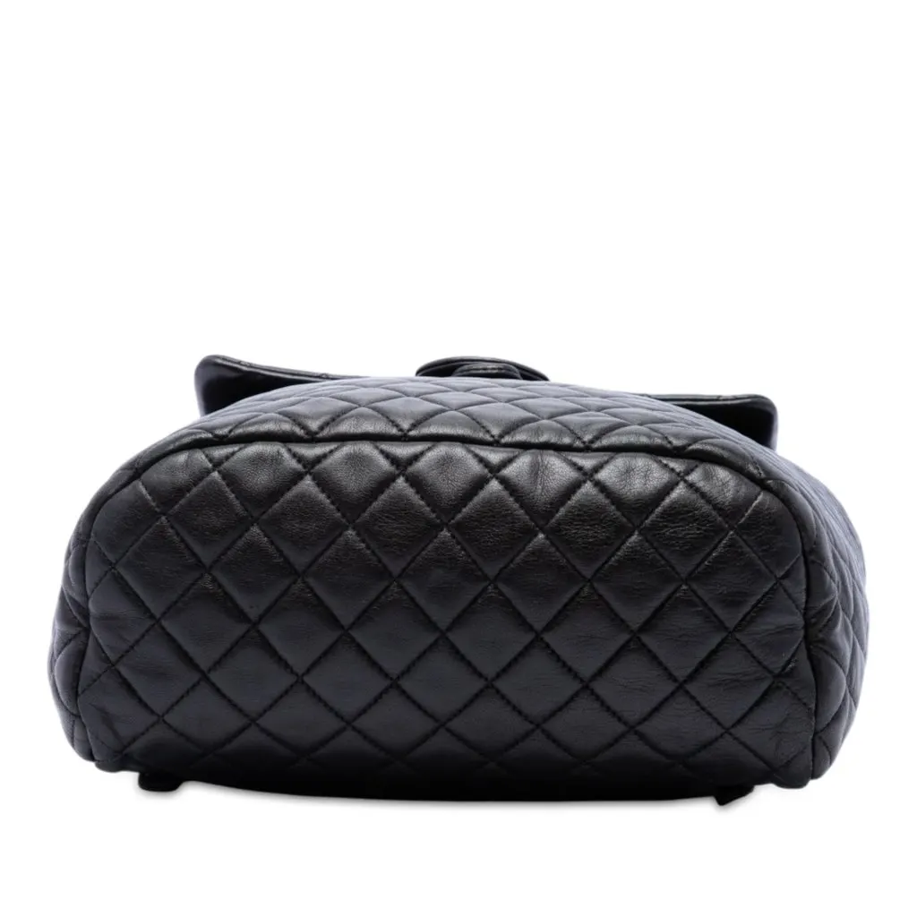 Chanel Large Quilted Lambskin Urban Spirit Backpack Black Leather Very good - Inside View