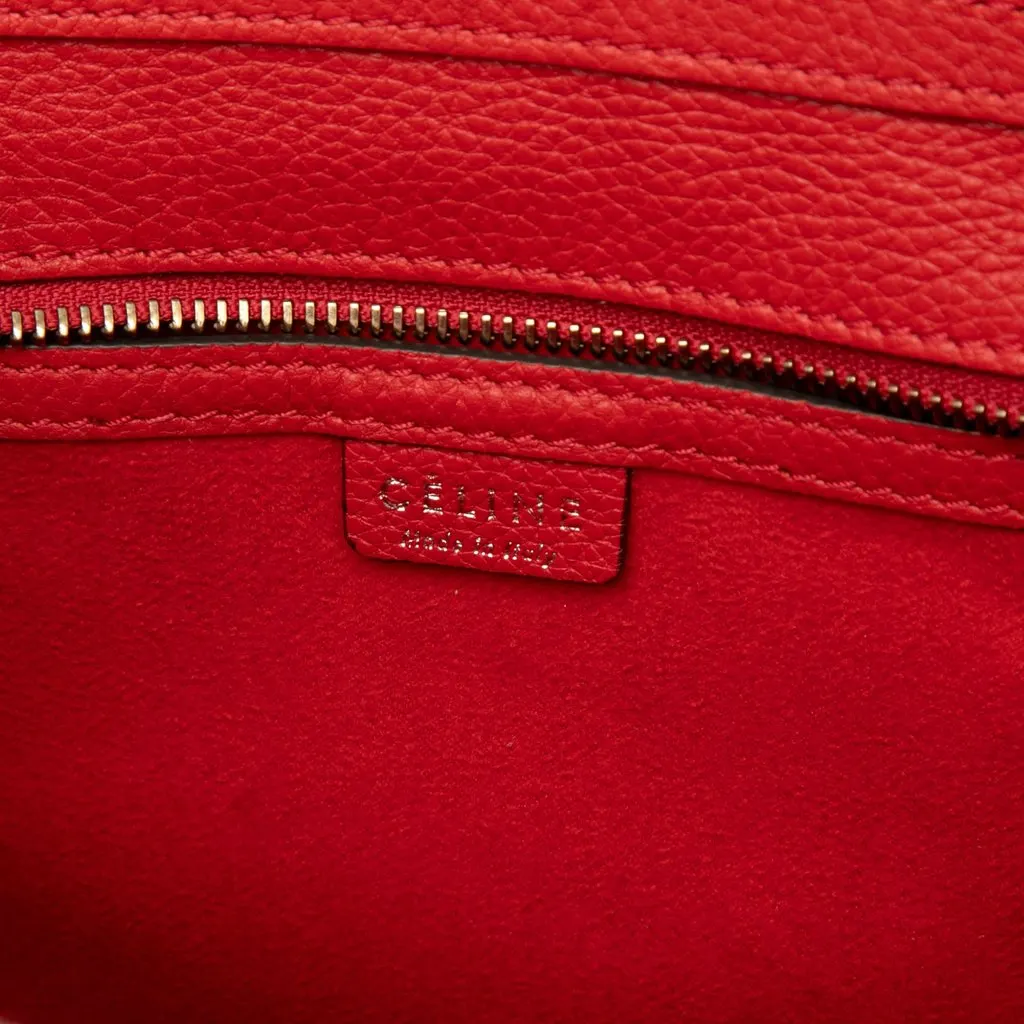 Celine Nano Leather Luggage Tote Red Leather Good - Box View