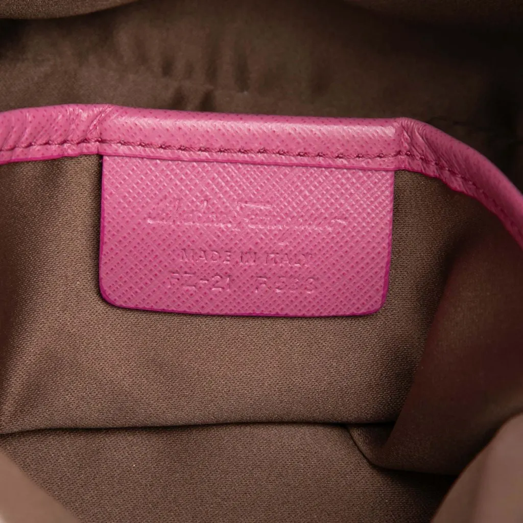 Salvatore Ferragamo Leather Vara Bow Lydia Camera Bag Purple Leather Very good - Box View