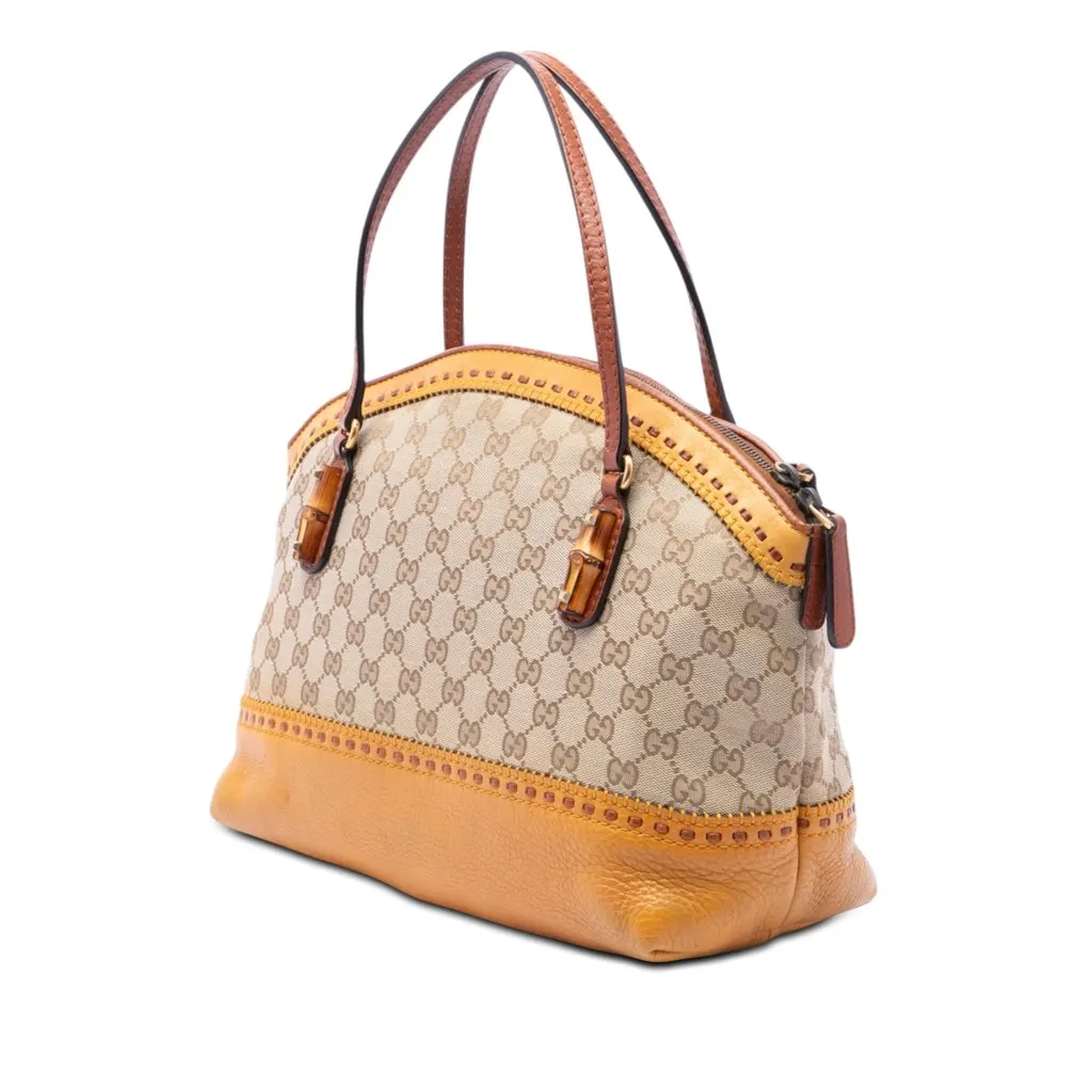 Gucci GG Canvas Laidback Crafty Handbag Beige Very good - Back View