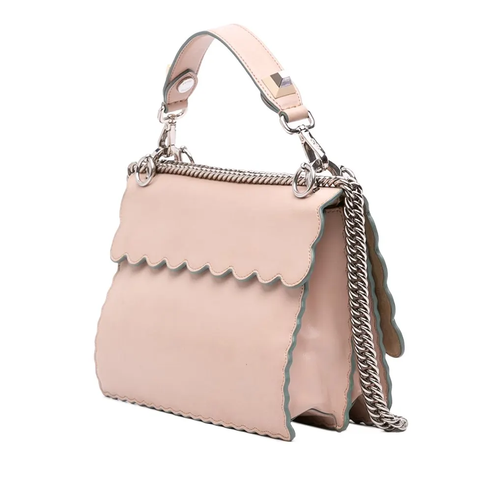 Fendi Medium Scalloped Leather Kan I Satchel Pink Leather Very good - Back View