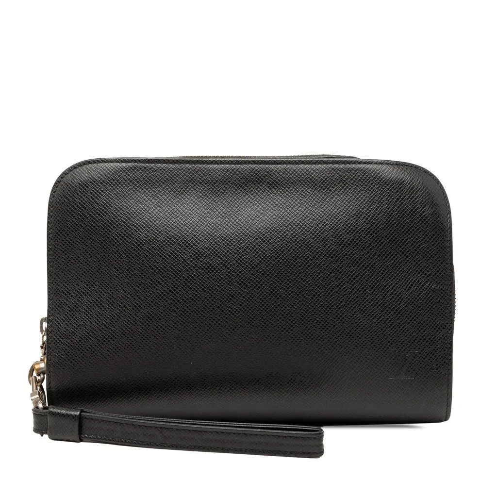 Louis Vuitton Taiga Pochette Baikal Black Leather Very good - Front View