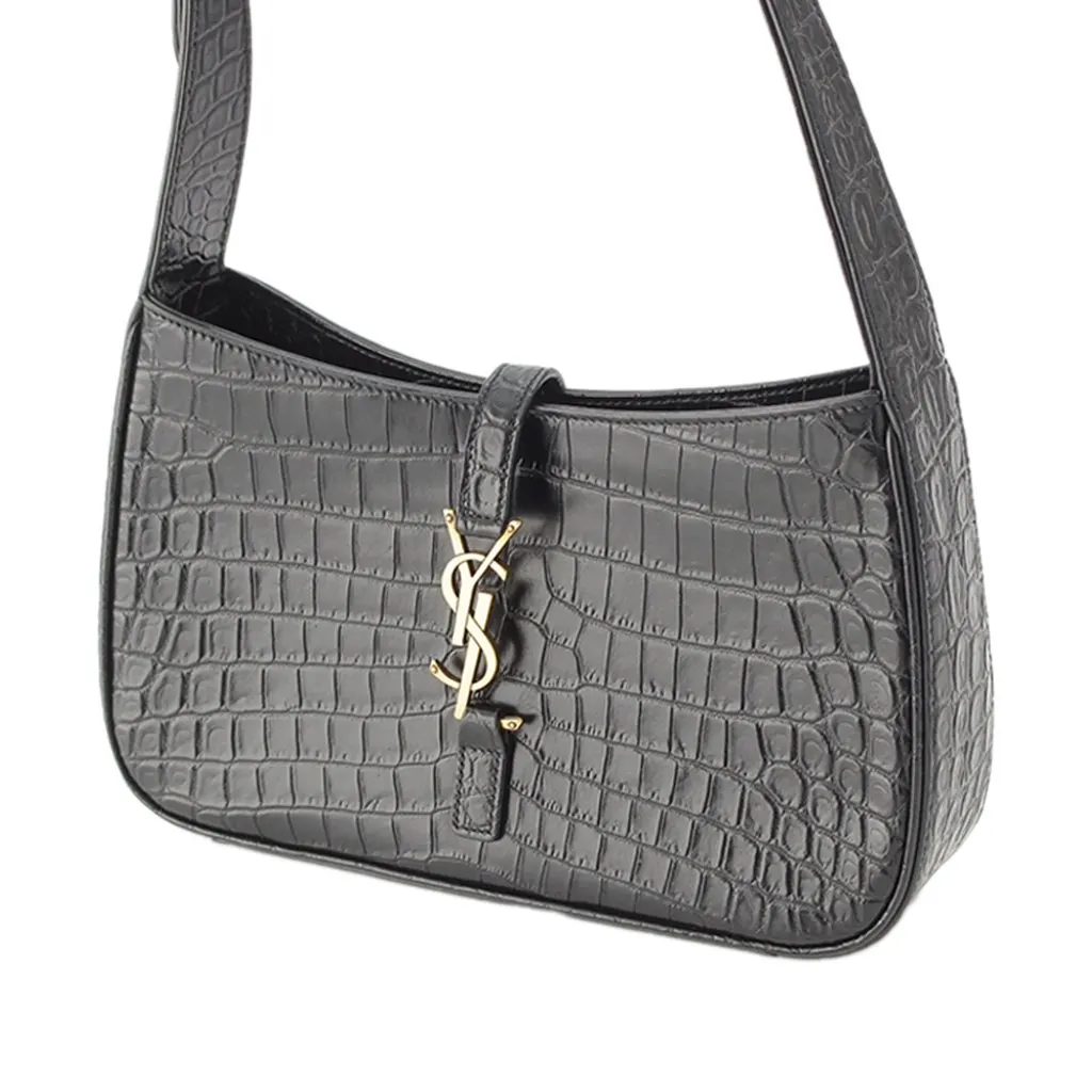 Saint Laurent Croc Embossed Leather Le 5 A 7 Black Leather Very good - Inside View