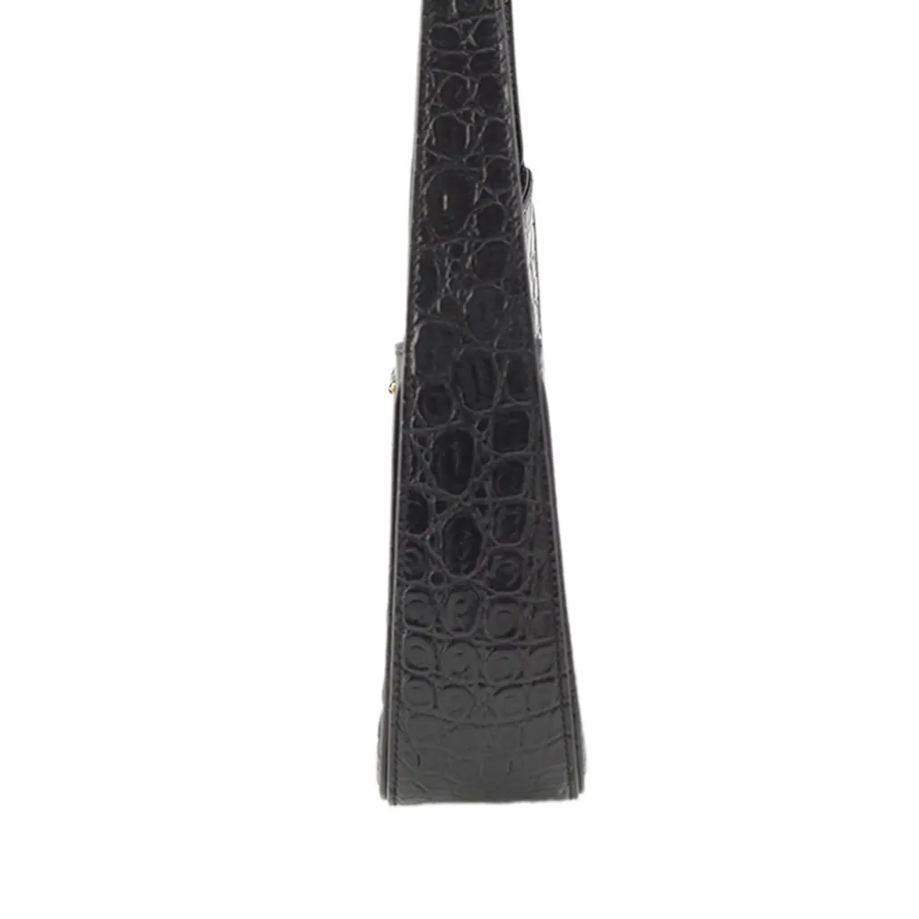 Saint Laurent Croc Embossed Leather Le 5 A 7 Black Leather Very good - Model View