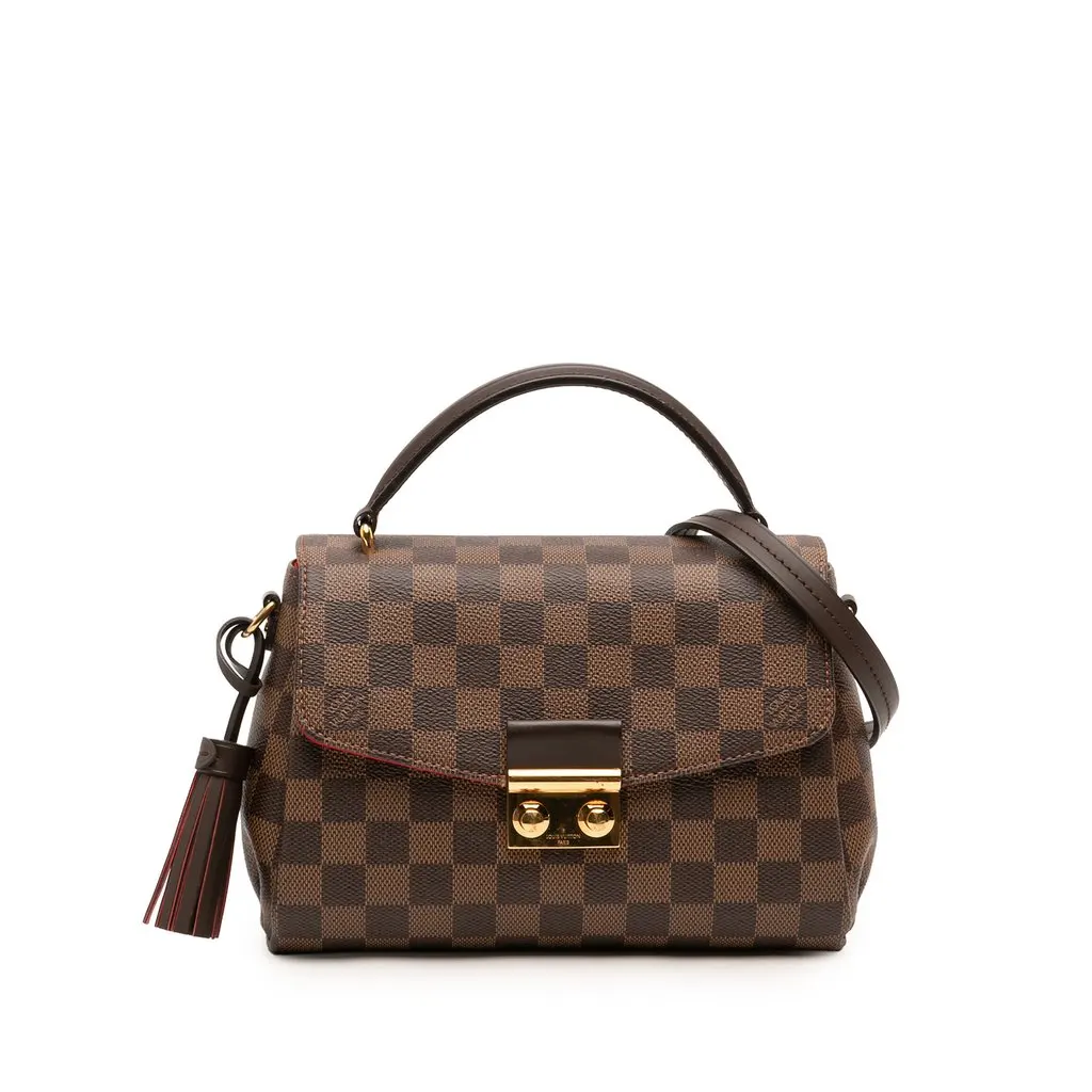 Louis Vuitton Damier Ebene Croisette Brown Canvas Good - Front View