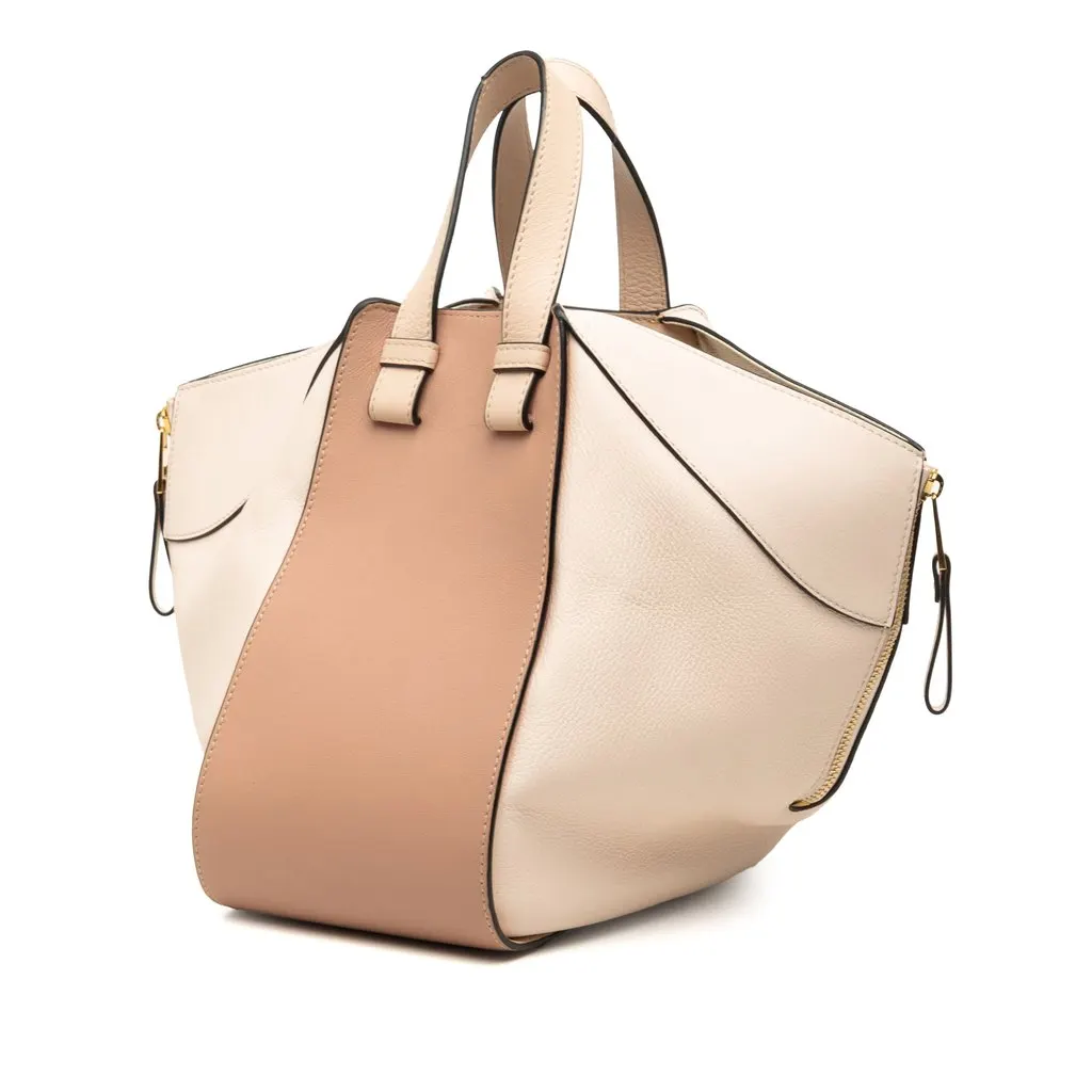 LOEWE Small Bicolor Leather Hammock Satchel Beige Leather Very good - Back View