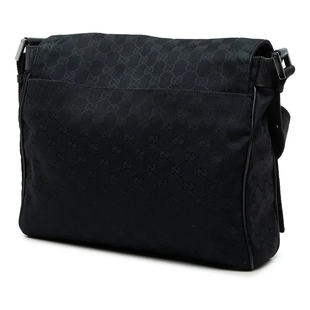 Gucci GG Canvas Crossbody Black Canvas Good - Back View