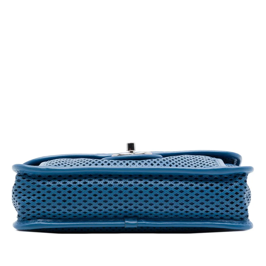 Chanel Small Perforated Calfskin Up In The Air Flap Blue Leather Very good - Inside View