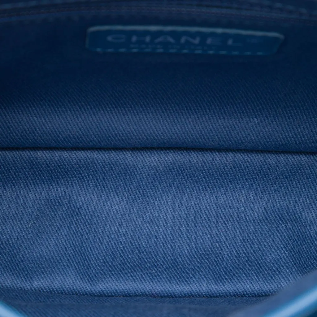 Chanel Small Perforated Calfskin Up In The Air Flap Blue Leather Very good - Model View