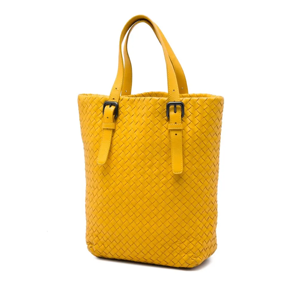 Bottega Veneta Nappa Intrecciato Tote Yellow Leather Very good - Back View