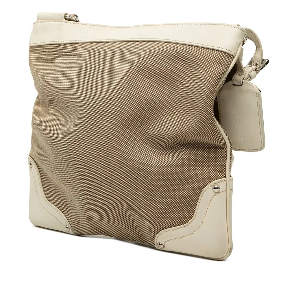 Prada Canvas Canapa Logo Crossbody Beige Very good - Back View